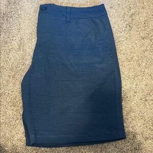 Stylish Blue Flat Front Men's Shorts